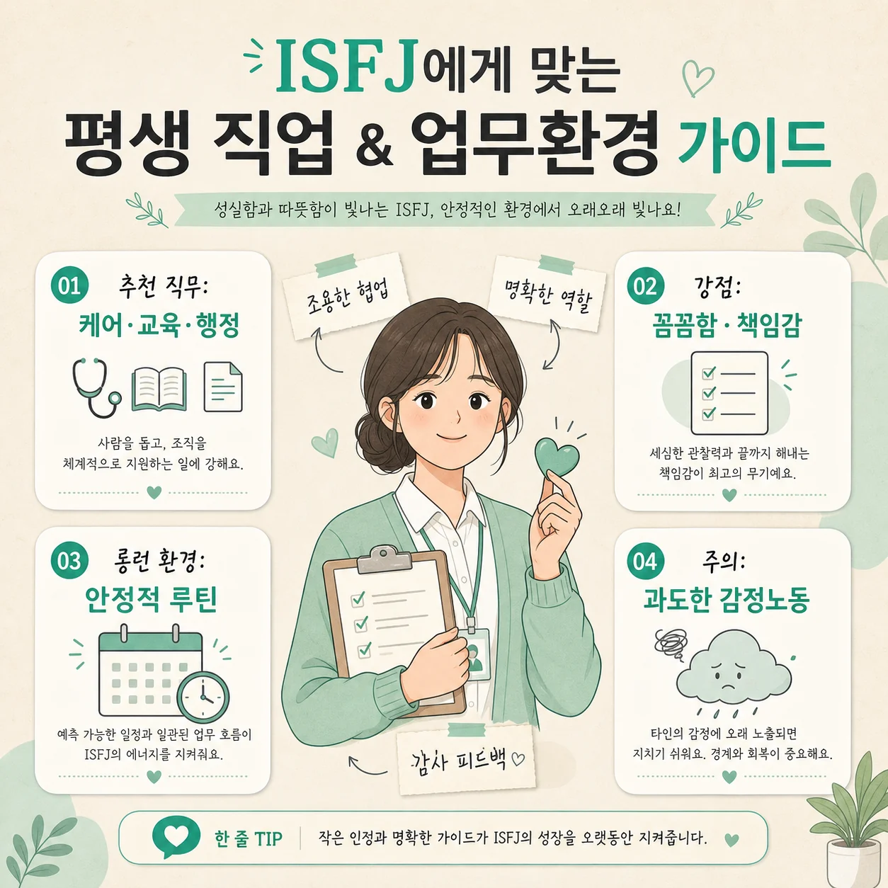 글의 ISFJ 직업 성격과 업무 강점 이미지